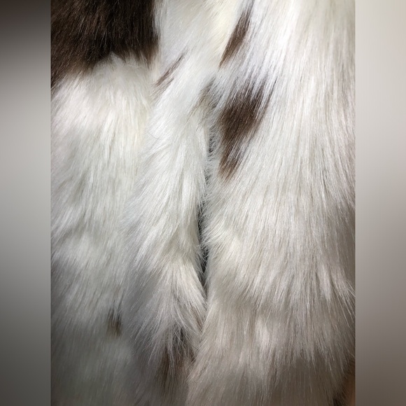 NWOT Women Cow Faux Fur Lapel Maxi Coat Fleece Outwear Jacket with Pockets - Picture 9 of 13